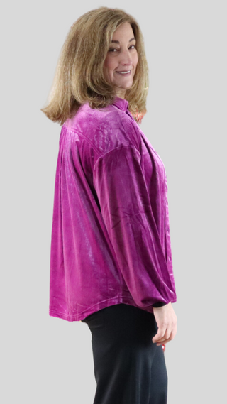 The Best Policy Velvet Balloon Sleeve Top