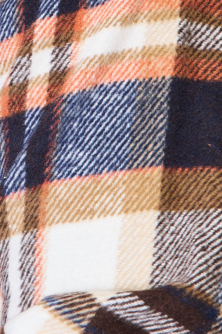 Double Take Plaid Shacket with Pockets