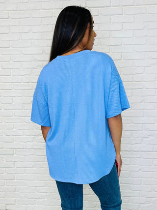 V-Neck Tee in Periwinkle Blue