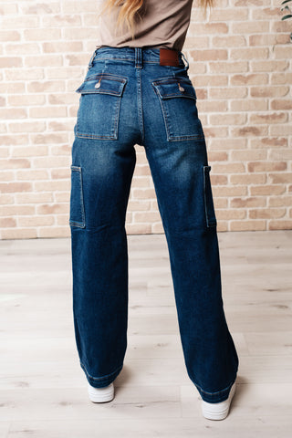 Judy Blue High Waist Straight Cargo Jeans
