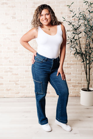 Judy Blue High Waist Straight Cargo Jeans
