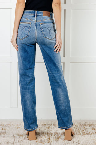 Judy Blue Vintage Wash Thermal Straight Jeans