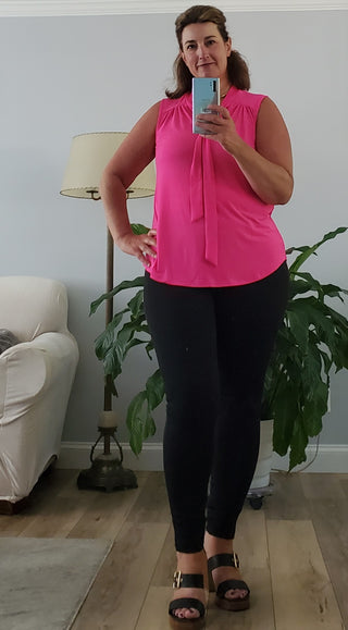 Uptown Girl Tie Detail Sleeveless Blouse