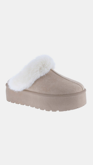 Weeboo Trim Snow Slippers in Taupe