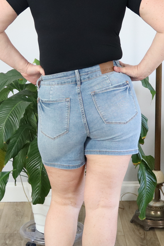 Judy Blue Tummy Control & Cooling Double Button Shorts
