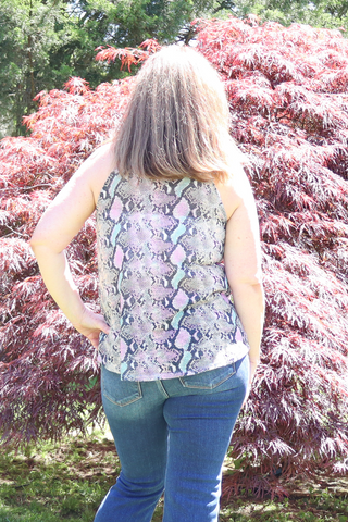 BiBi Snakeskin Knit Halter Neck Top